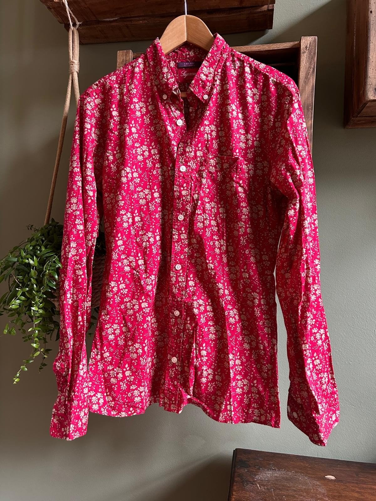 Supreme Liberty Art Fabrics overhemd - Maat L (valt kle, Nieuw, Ophalen of Verzenden, Halswijdte 41/42 (L), Rood