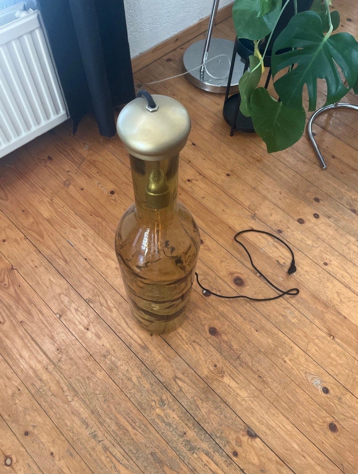 Sfeervolle Flessenlamp, Huis en Inrichting, Ophalen, Gebruikt, Glas, Minder dan 100 cm