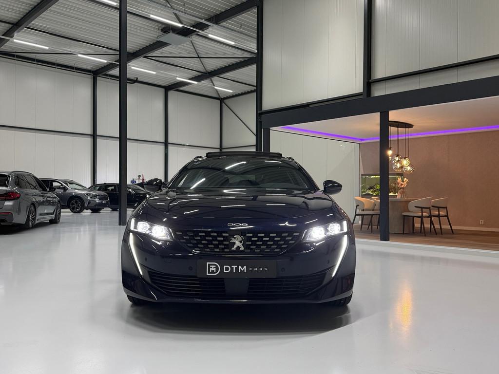 Peugeot 508 SW Hybrid 225pk GT | Focal Audio | Pano | 360°, Auto's, Gebruikt, 4 cilinders, Blauw, Leder en Stof