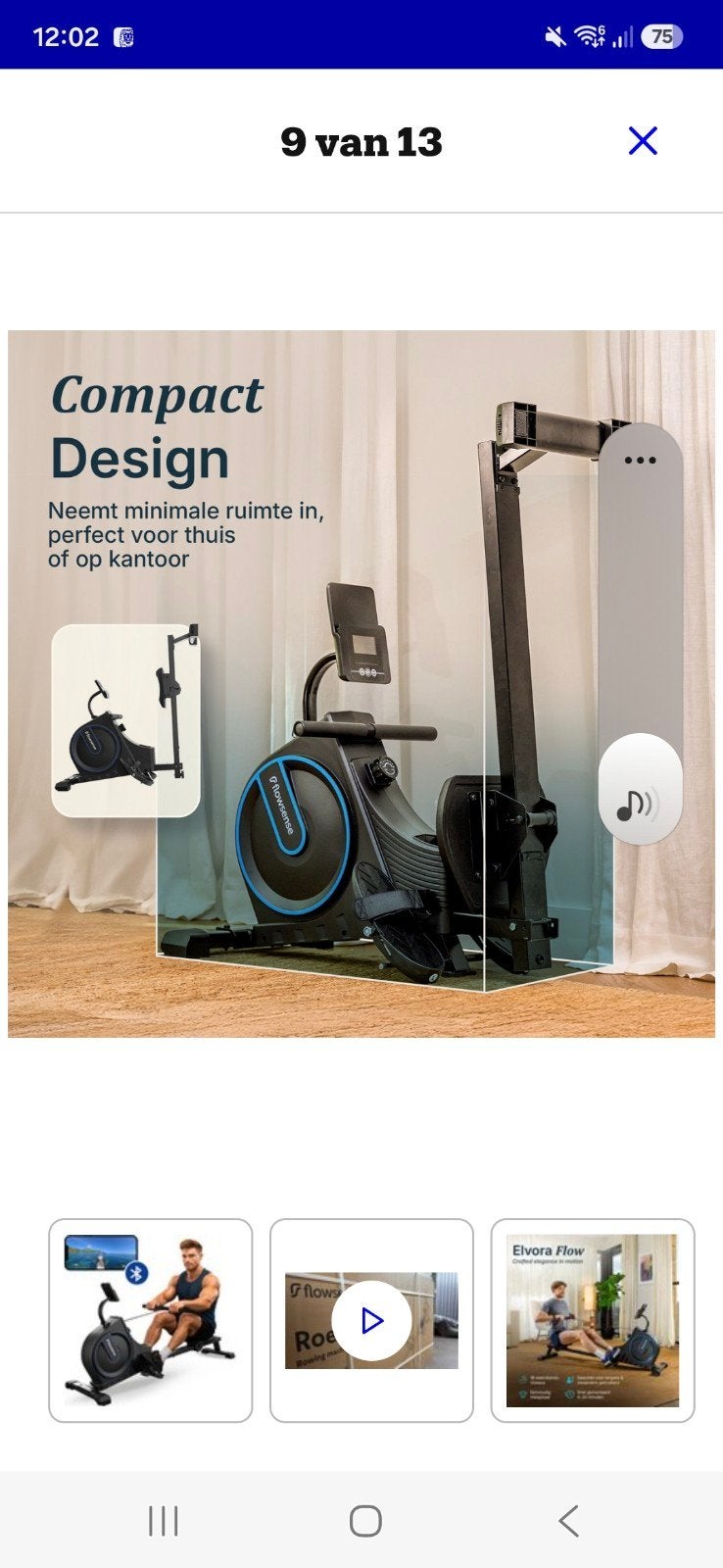 Flowsence Roeitrainer - Compact en Efficiënt, Sport en Fitness, Fitnessapparatuur, Ophalen, Zo goed als nieuw