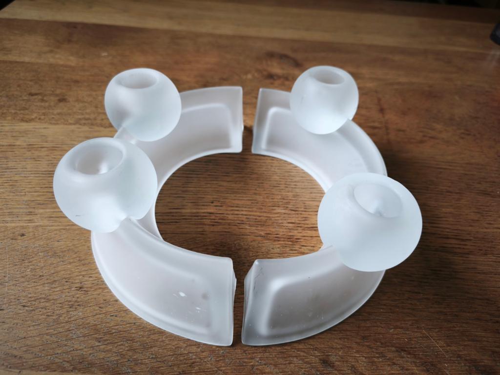 Tupperware Prism kandelaar l matglas - Modern design, Ophalen of Verzenden, Glas