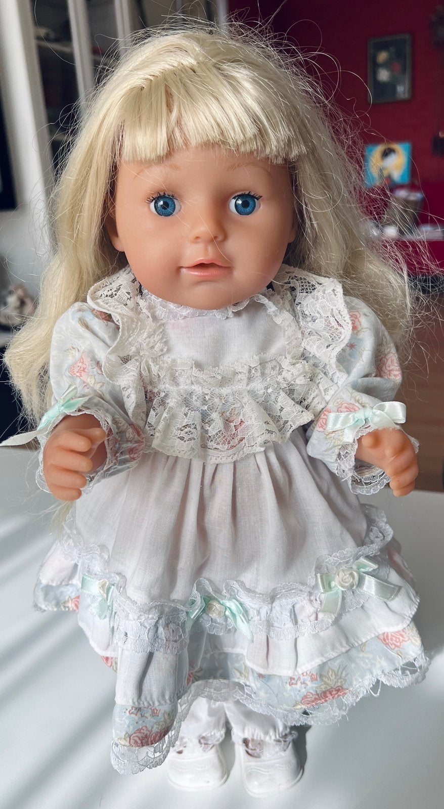 Pop Sister Zapf Baby Born  44 cm, Ophalen of Verzenden, Zo goed als nieuw, Kleertjes