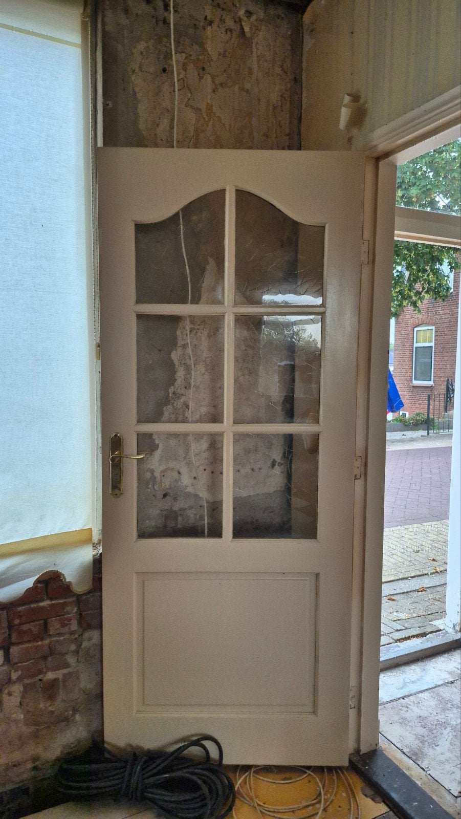 2x binnendeur met glas, Doe-het-zelf en Verbouw, Deuren en Horren, Ophalen, Gebruikt, Binnendeur, Glas