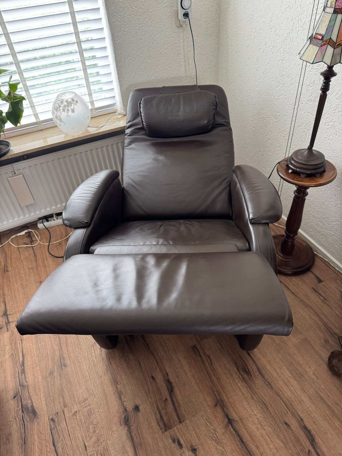 Fitform Relax Opsta Stoel - Bruin Leer, Ophalen, Bruin, Leer, Zo goed als nieuw