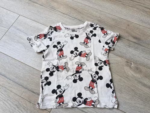 Wit Mickey tshirt Maat 86 h, Onbekend, Zo goed als nieuw, Onbekend, Primark