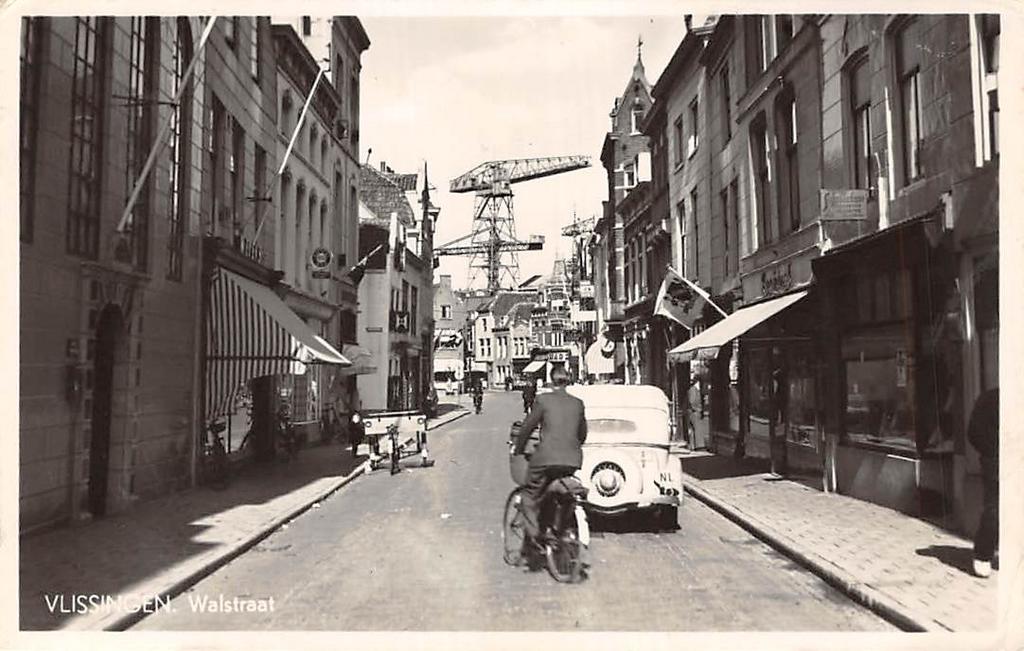 Vlissingen Walstraat - Jaren '50 Scheepswerfkraan, Ophalen of Verzenden, 1940 tot 1960, Gelopen, Zeeland