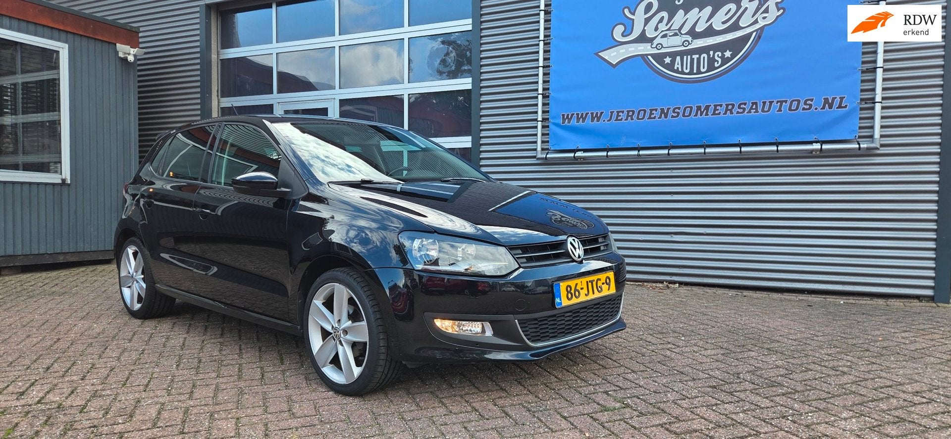 Volkswagen Polo 1.4-16V Highline, Auto's, Euro 5, 86 pk, Zwart, 4 cilinders