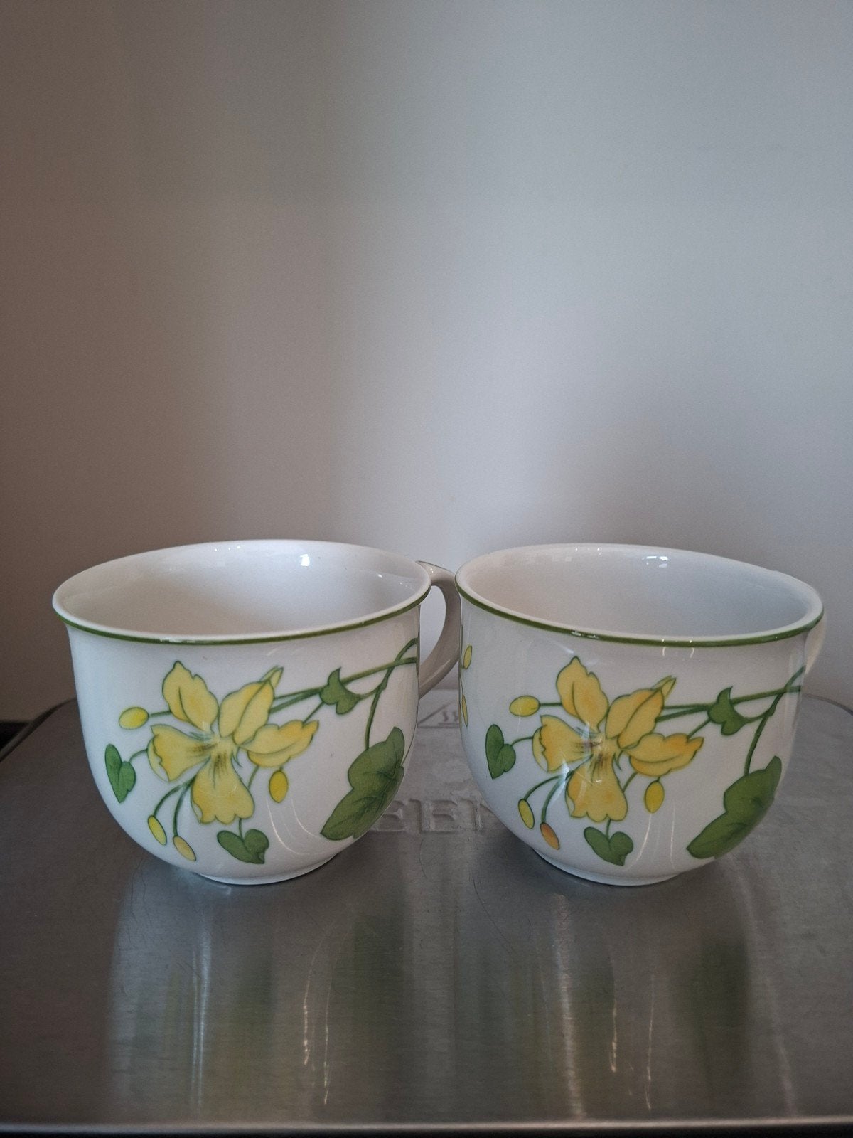 2 Villeroy & Boch Geranium porseleinen kopjes, puntgaaf, Ophalen of Verzenden