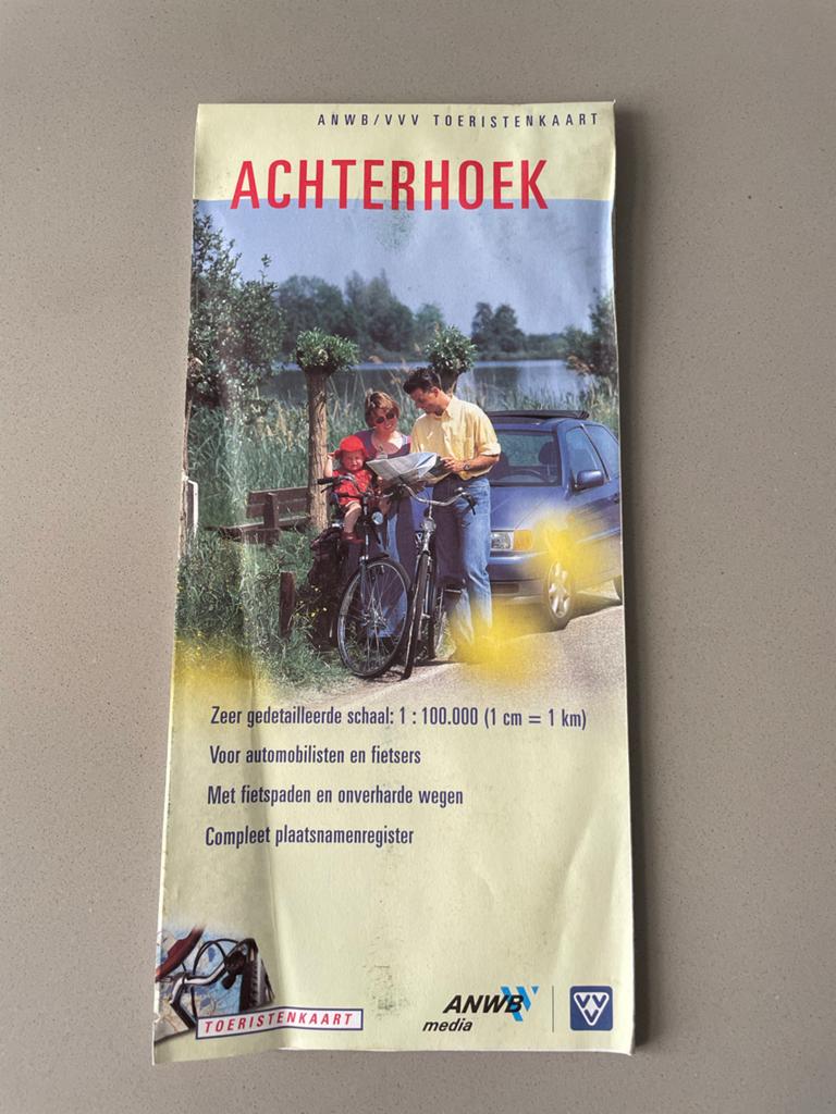 ANWB/VVV Toeristenkaart Achterhoek - Gedetailleerde kaart, Ophalen of Verzenden, 1800 tot 2000, Nederland, Landkaart