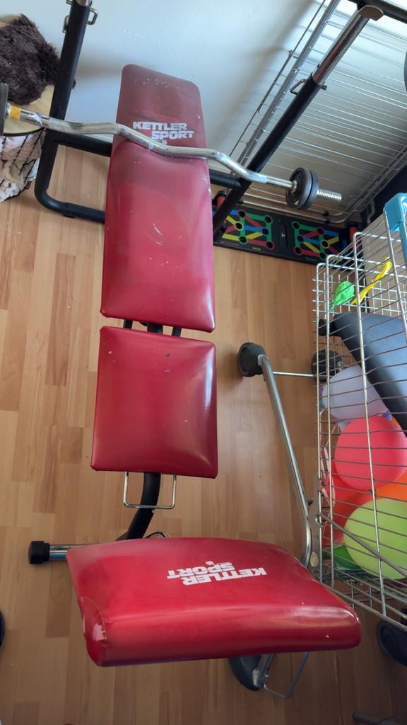 Kettler Sport Bench Druk Bank met Gewichten, Ophalen of Verzenden, Gebruikt, Armen, Fitnessbank
