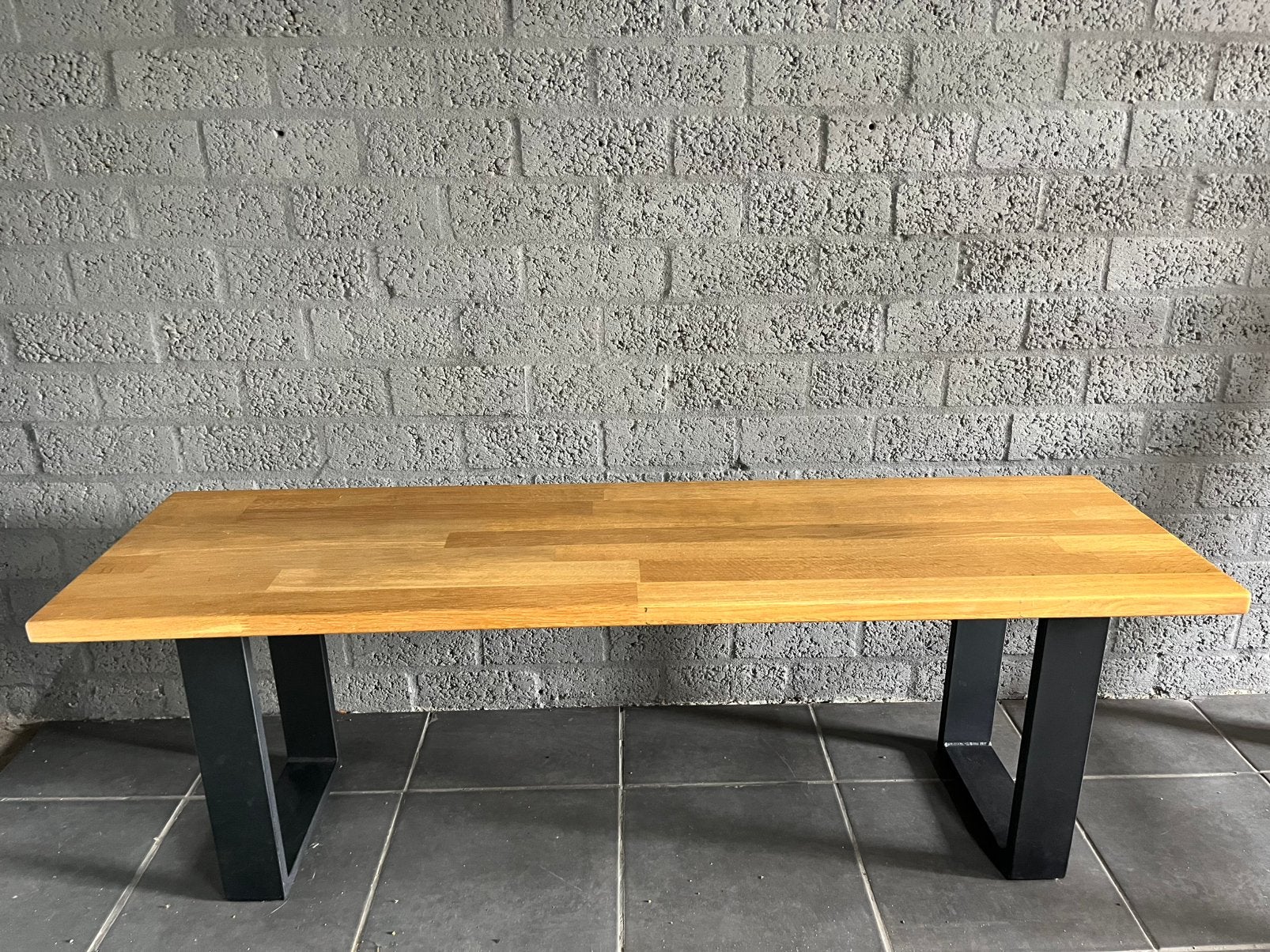 Houten bank eettafel. 150x40. H46, Huis en Inrichting, Tafels | Eettafels, Ophalen, Zo goed als nieuw, Rechthoekig, 200 cm of meer