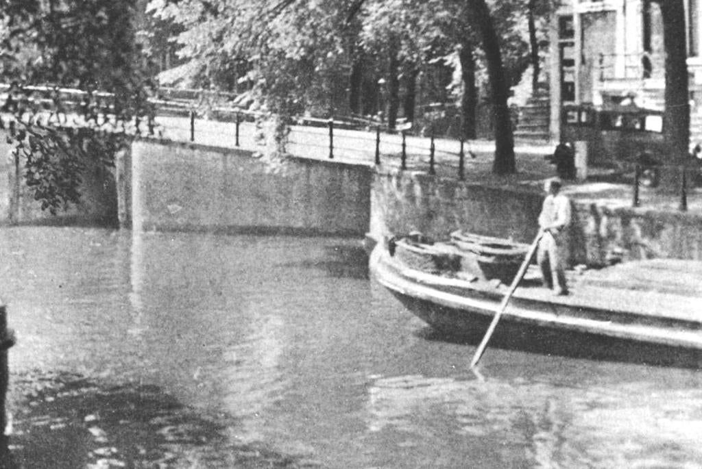 967348 Amsterdam Heerengracht b d Leidsegracht schip 1954, Ophalen of Verzenden, 1940 tot 1960, Gelopen, Noord-Holland
