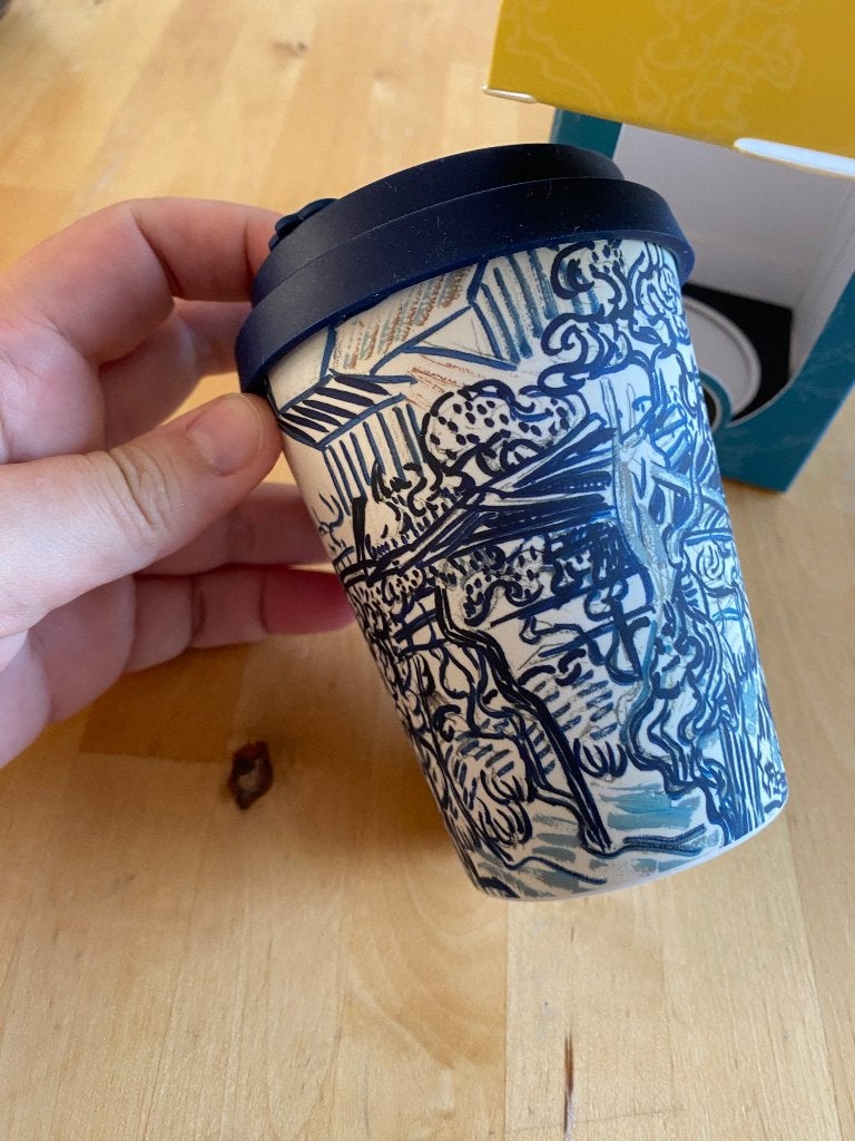 Vincent van Gogh E Coffee cup Old Vineyard with Peasant Woma, Kunststof, Overige merken, Ophalen of Verzenden, Zo goed als nieuw