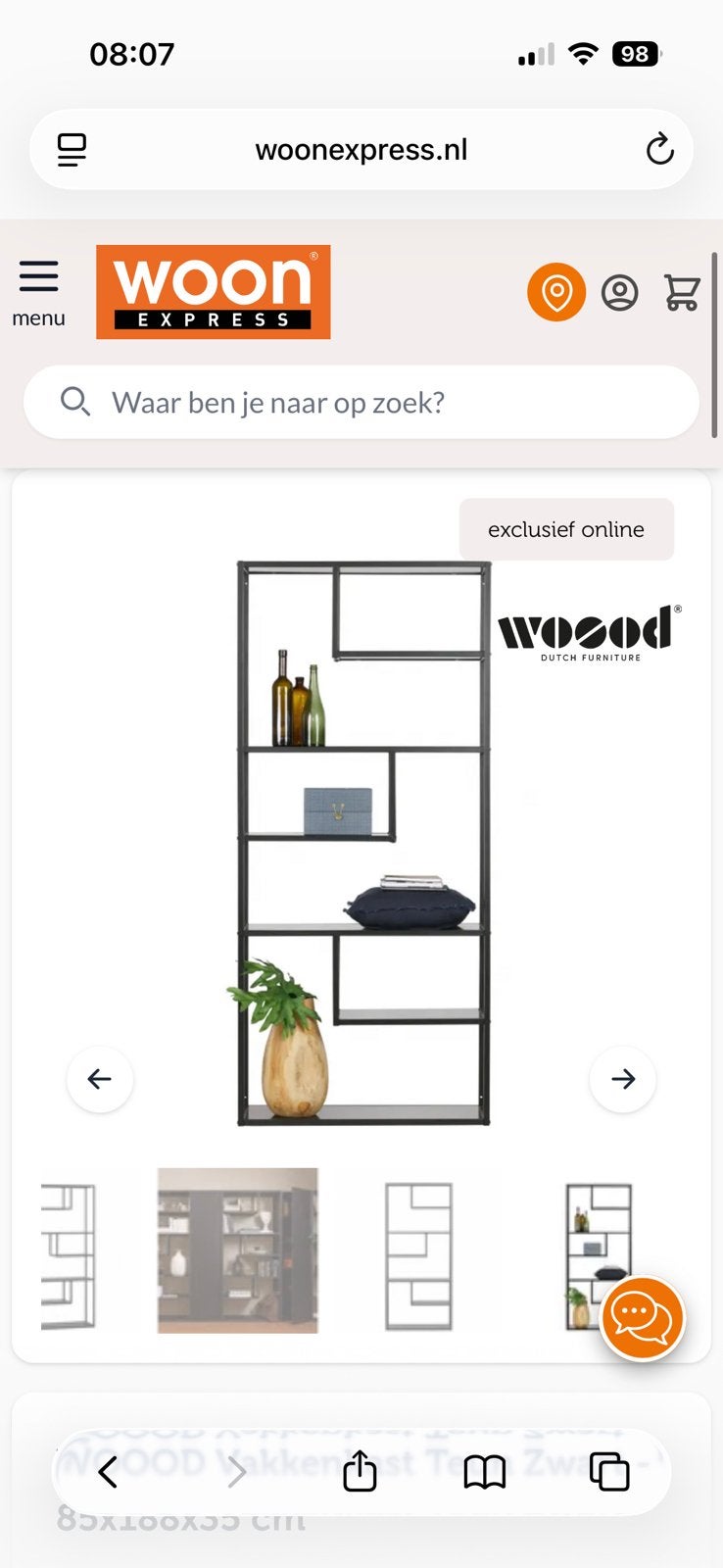 Woood vakkenkast, Huis en Inrichting, Ophalen, Zo goed als nieuw