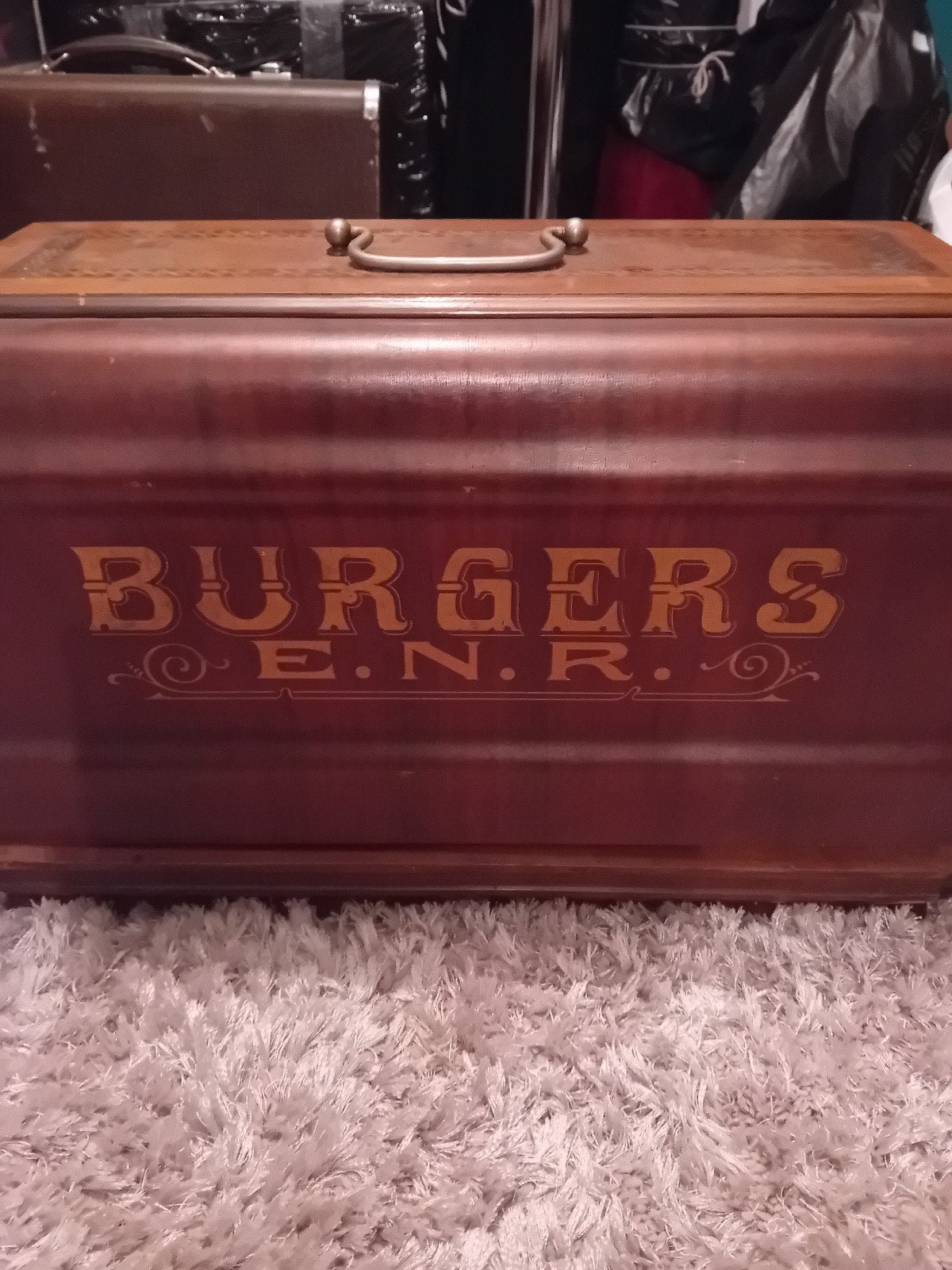 Antieke Naaimachine Burgers E.N.R. met Houten Kist, Antiek en Kunst, Ophalen
