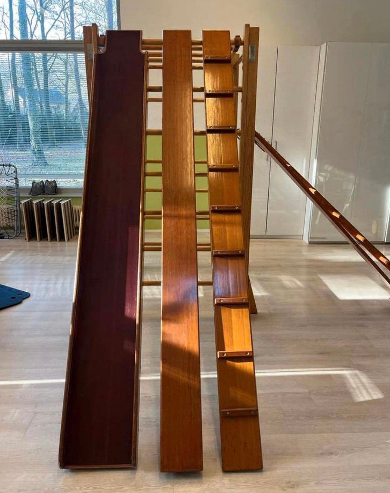 Houten Glijbaan, Klimplank en Ladder voor Klimrek / Wandrek, Sport en Fitness, Ophalen, Zo goed als nieuw, Klimsport-accessoire