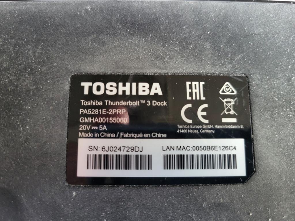 Toshiba docingstation icl adapter, Ophalen, Laptop