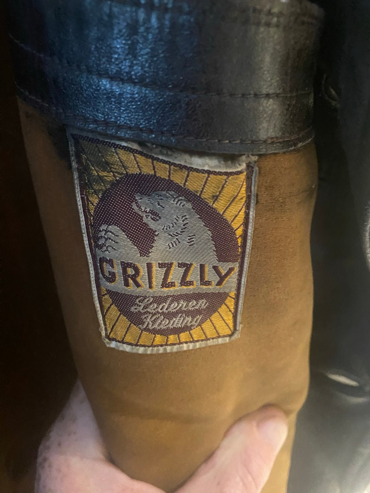 Vintage Grizzly Leren Jas - Lange bruine solex Herenjas, Ophalen of Verzenden, Gedragen, Overige maten, Zwart