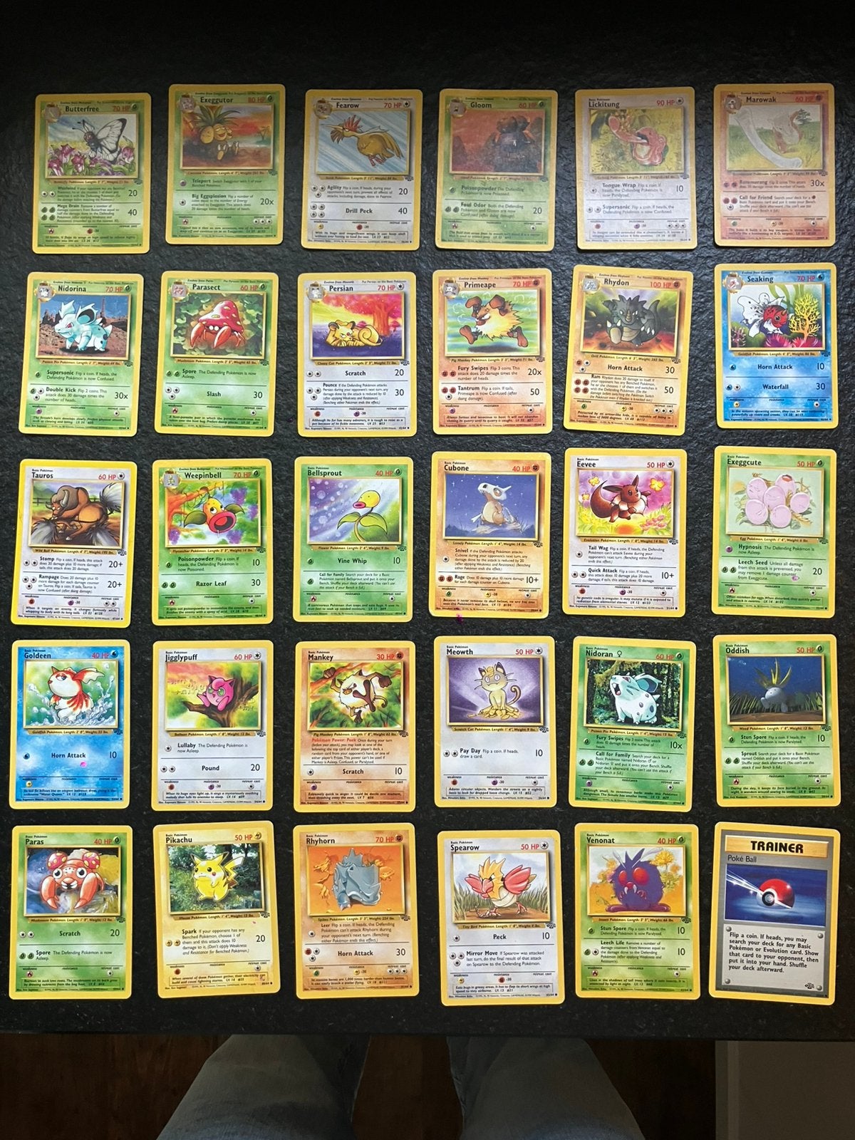 Jungle Set Pokémon kaarten verzameling, Ophalen of Verzenden, Gebruikt, Meerdere kaarten