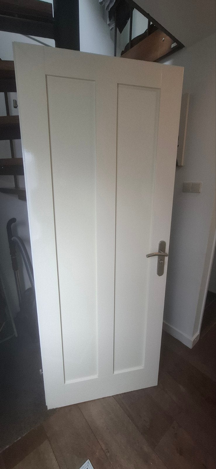 Binnendeur opdek met WC slot, RAL 9010, 200.5x80.5cm, Ophalen, Gebruikt, 80 tot 100 cm, Binnendeur