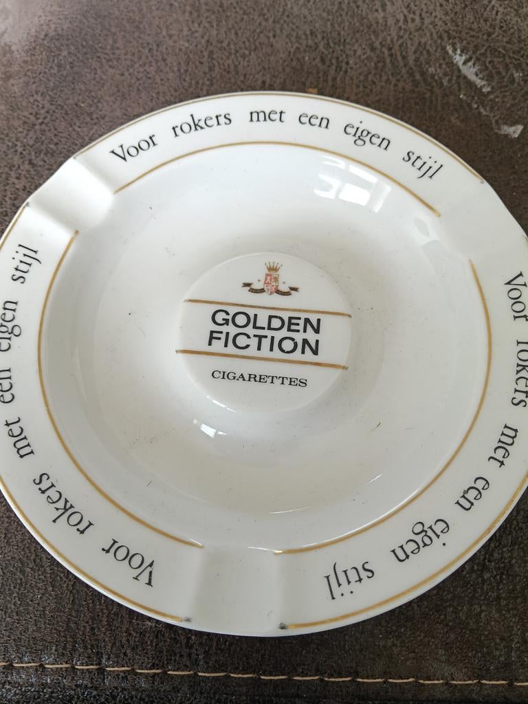 Vintage Golden Fiction Sigaretten Asbak - Eigen Stijl, Ophalen of Verzenden, Gebruikt, Asbak