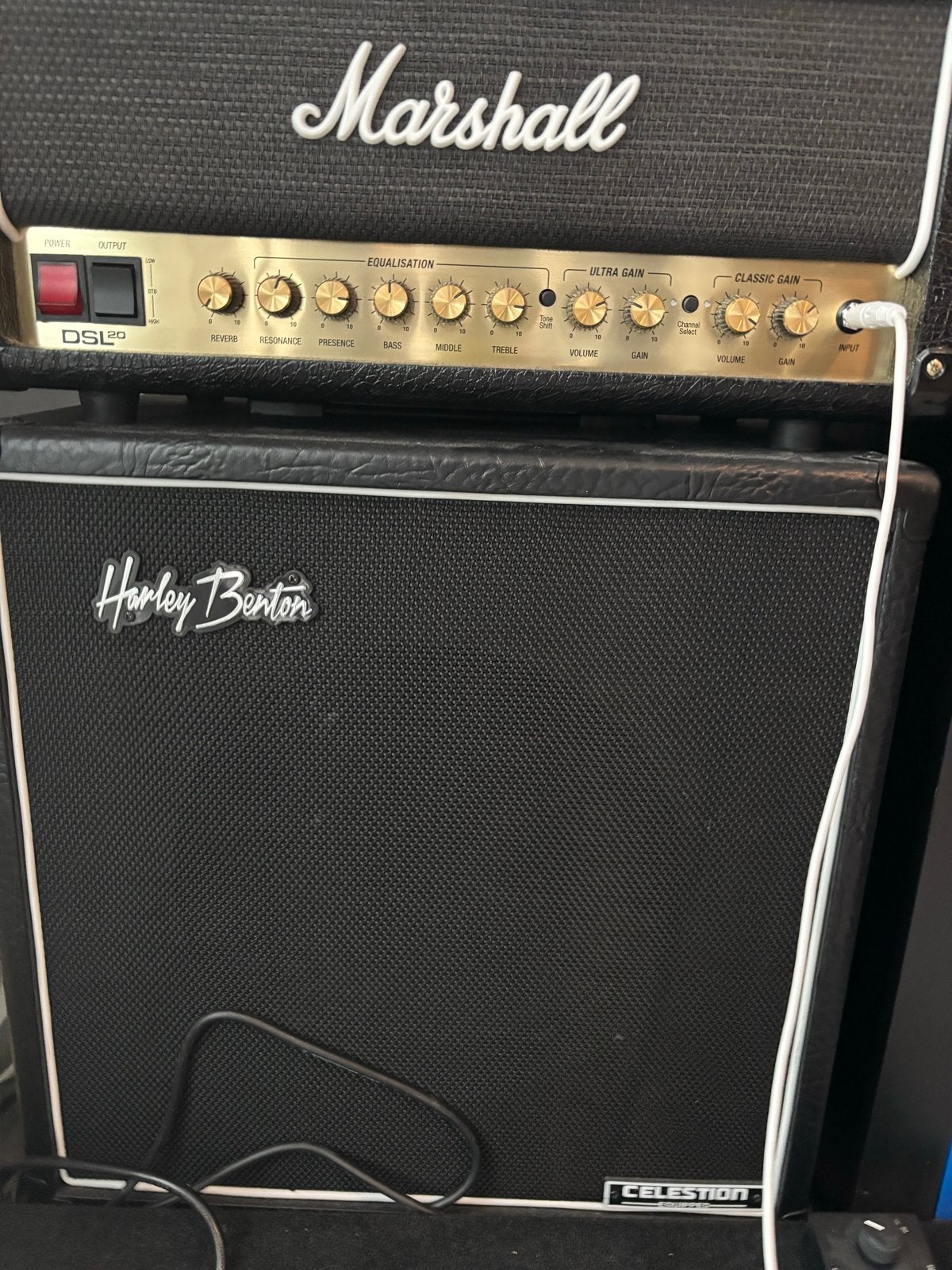 Marshall DSL20HR gitaarversterker met Harley Benton cab, Muziek en Instrumenten, Versterkers | Bas en Gitaar, Ophalen, Zo goed als nieuw