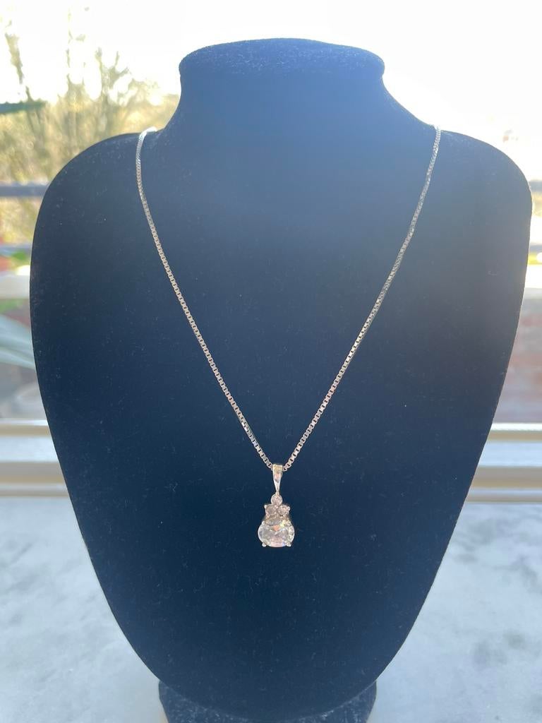 Zilveren ketting met hanger 925, Antiek en Kunst, Ophalen of Verzenden
