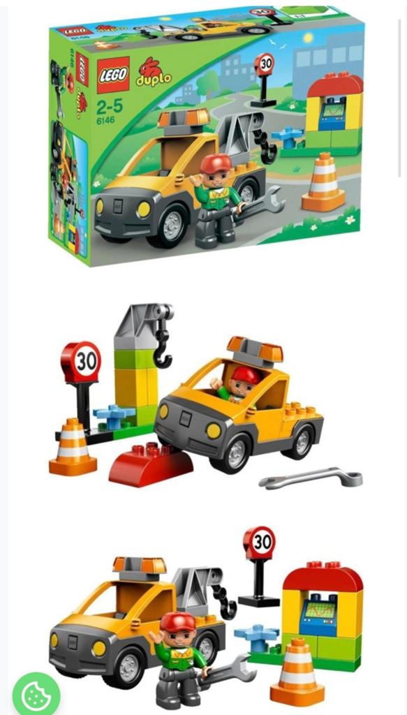 LEGO Duplo Takelwagen 6146 met monteur en accessoires, Ophalen of Verzenden, Zo goed als nieuw