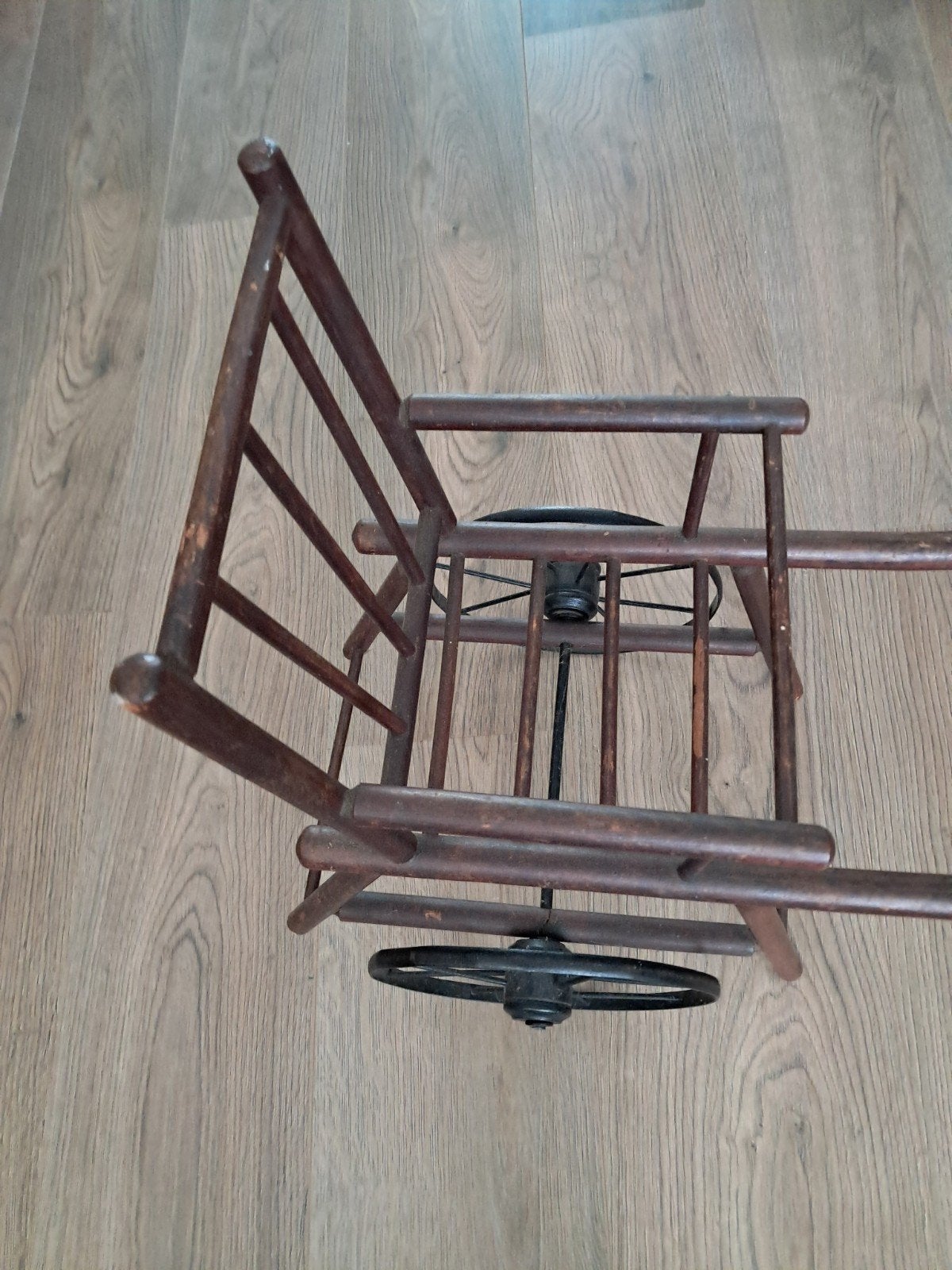 Antieke houten poppenwagen/loopwagen, Antiek en Kunst, Ophalen