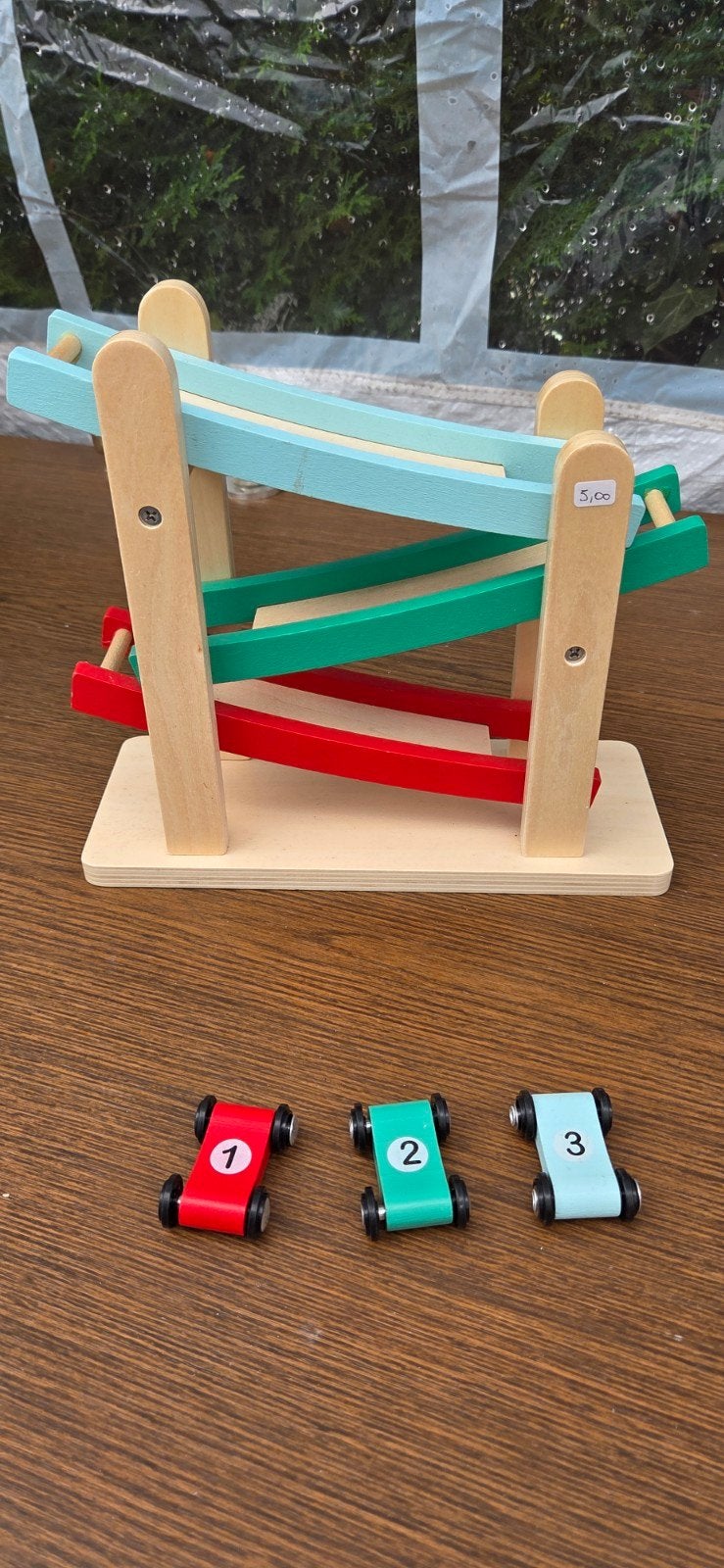 Houten autobaan met 3 auto's - HEMA, Ophalen, Zo goed als nieuw, Jongen of Meisje