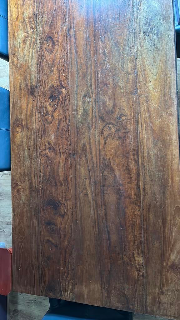 Dining table solid teak wood Eetkamertafel teakhout 220x99, Huis en Inrichting, Tafels | Eettafels, Gebruikt, 50 tot 100 cm, 200 cm of meer