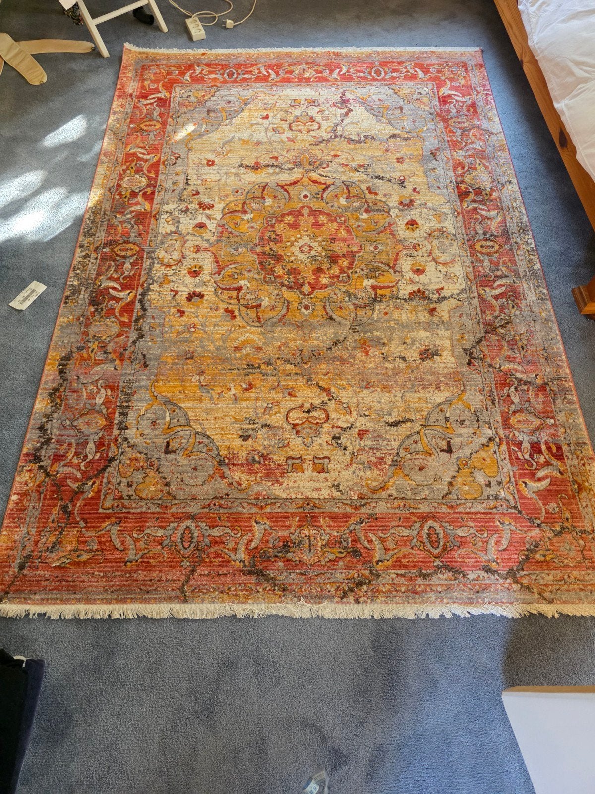 Vloerkleed Terracotta rood/oranje tinten., Ophalen, 150 tot 200 cm, Rechthoekig, Rood