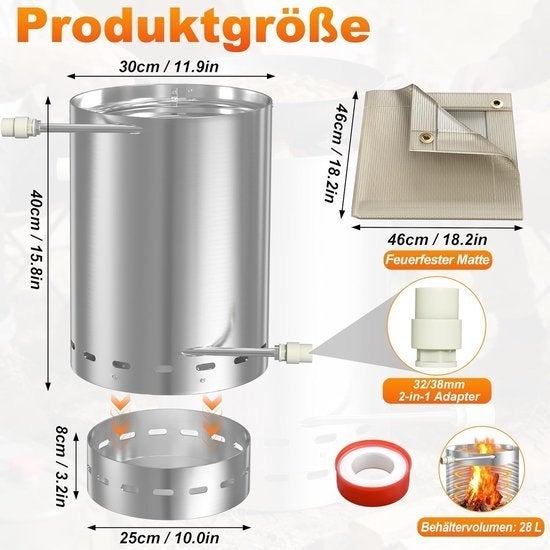 Vuurton Zwembadverwarmer – Vuurplaats Buitenoven, Corvance B.V., Verzenden, Nieuw, Corvancebol@gmail.com