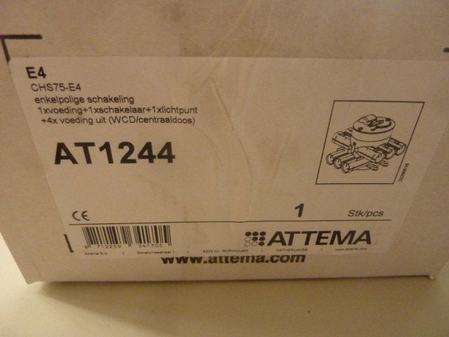 Attema stekerbare centraaldoos RD - AT 1244, Ophalen of Verzenden, Nieuw, Schakelaar