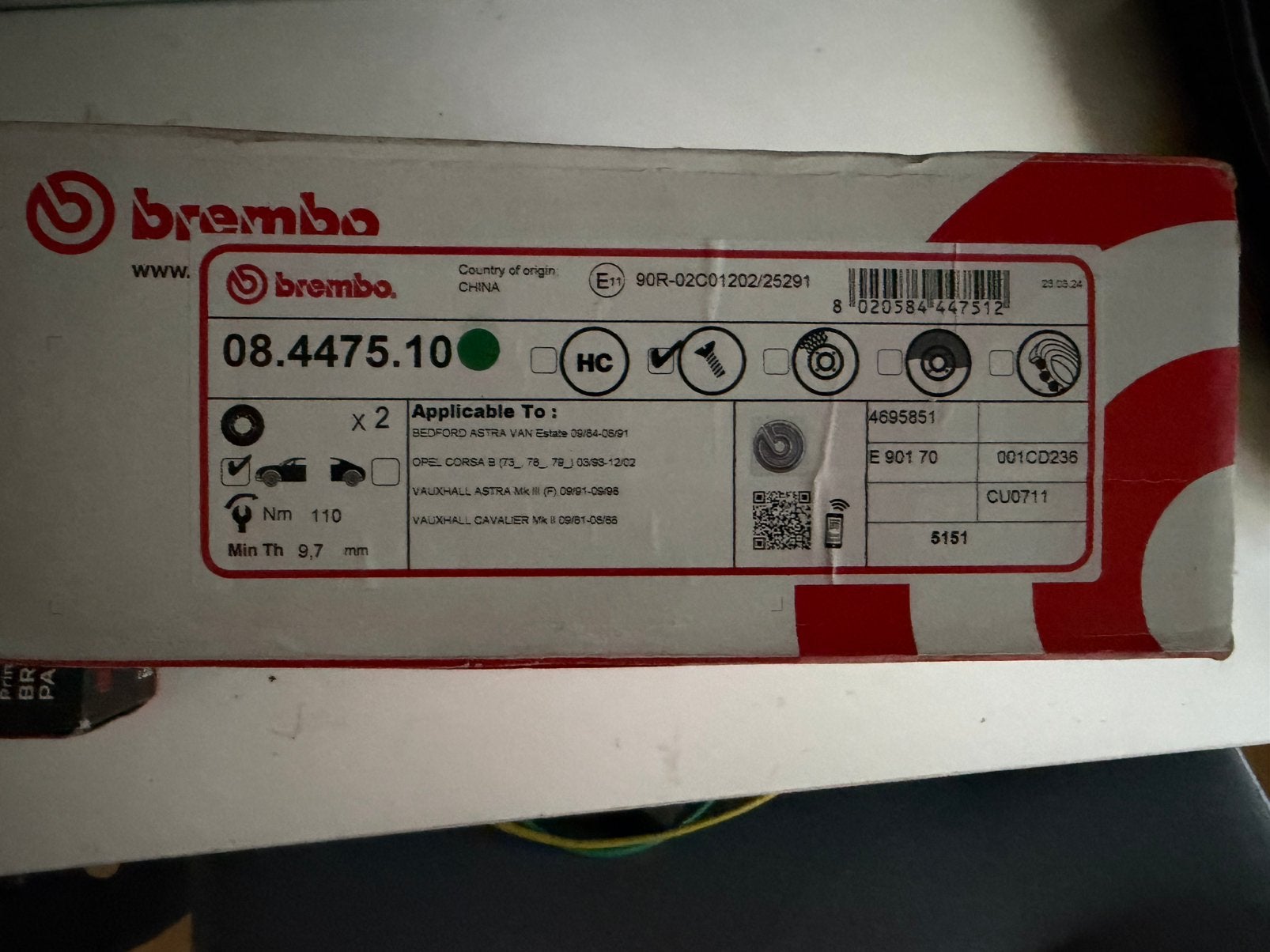 Brembo remschijven en remblokken, Ophalen of Verzenden, Nieuw, Opel