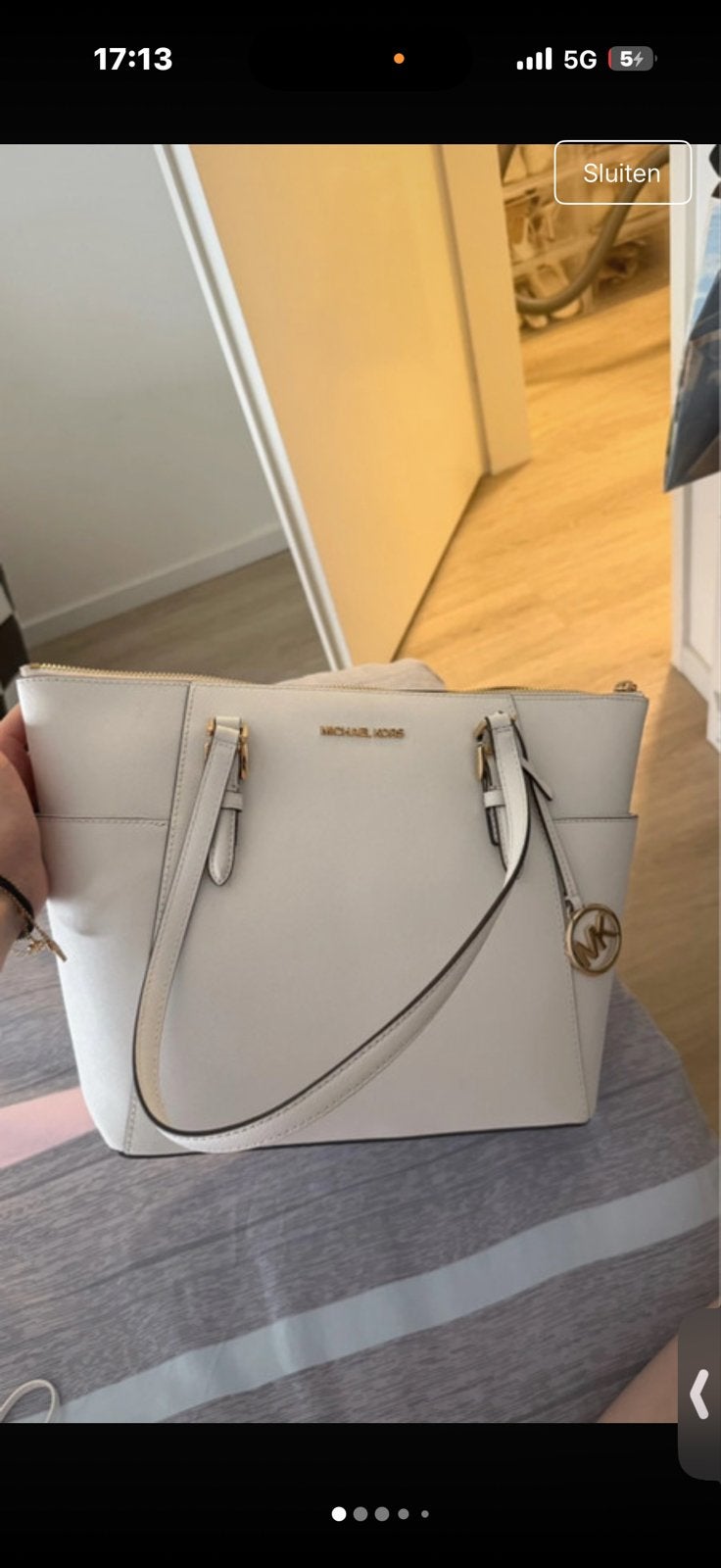 Michael Kors Handtas - Wit, Ophalen of Verzenden, Zo goed als nieuw, Wit, Handtas
