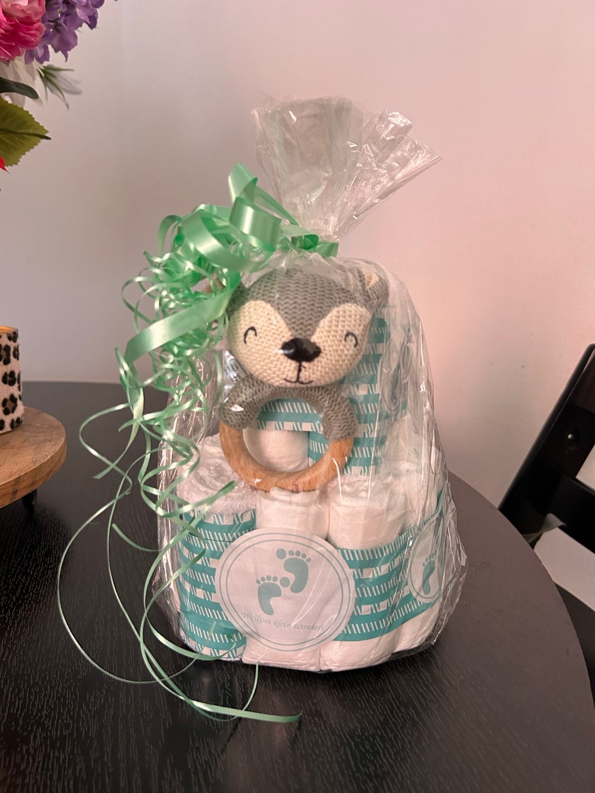 Nieuwe Luiertaart met rammelaar - Perfect kraamcadeau!, Ophalen, Nieuw, Kraamcadeau