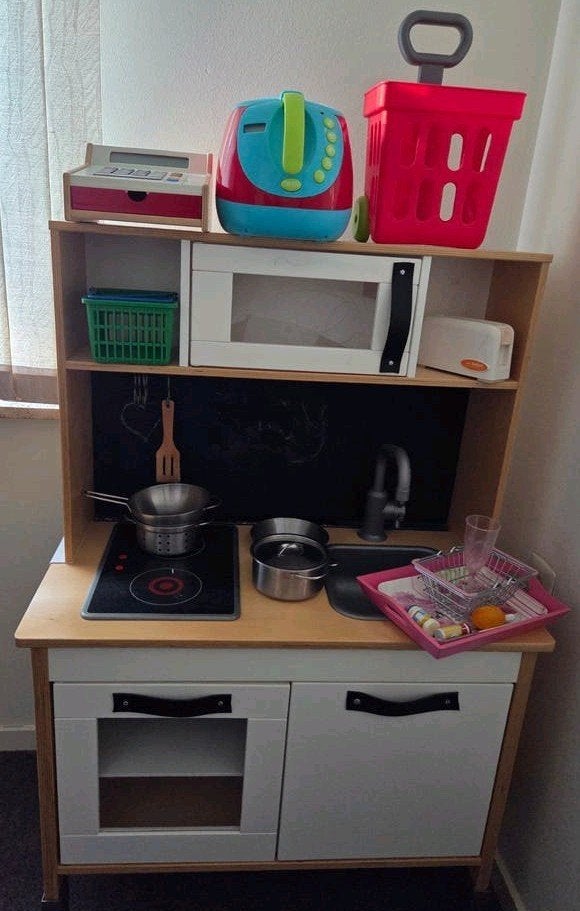 Ikea Speelgoed Keukentje met Airfryer en Houten Kassa, Ophalen, Gebruikt, Hout, Speelkeuken