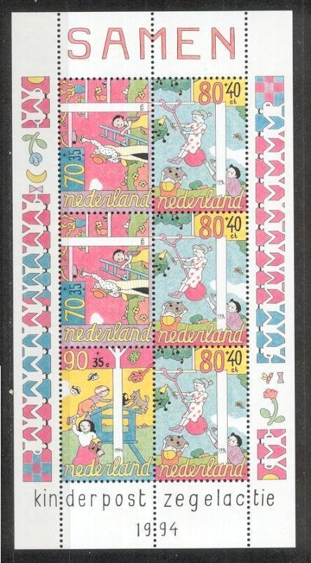 Nederland nr. 1627 Blok Kinderzegels 1994 postfris, Verzenden, Na 1940, Postfris