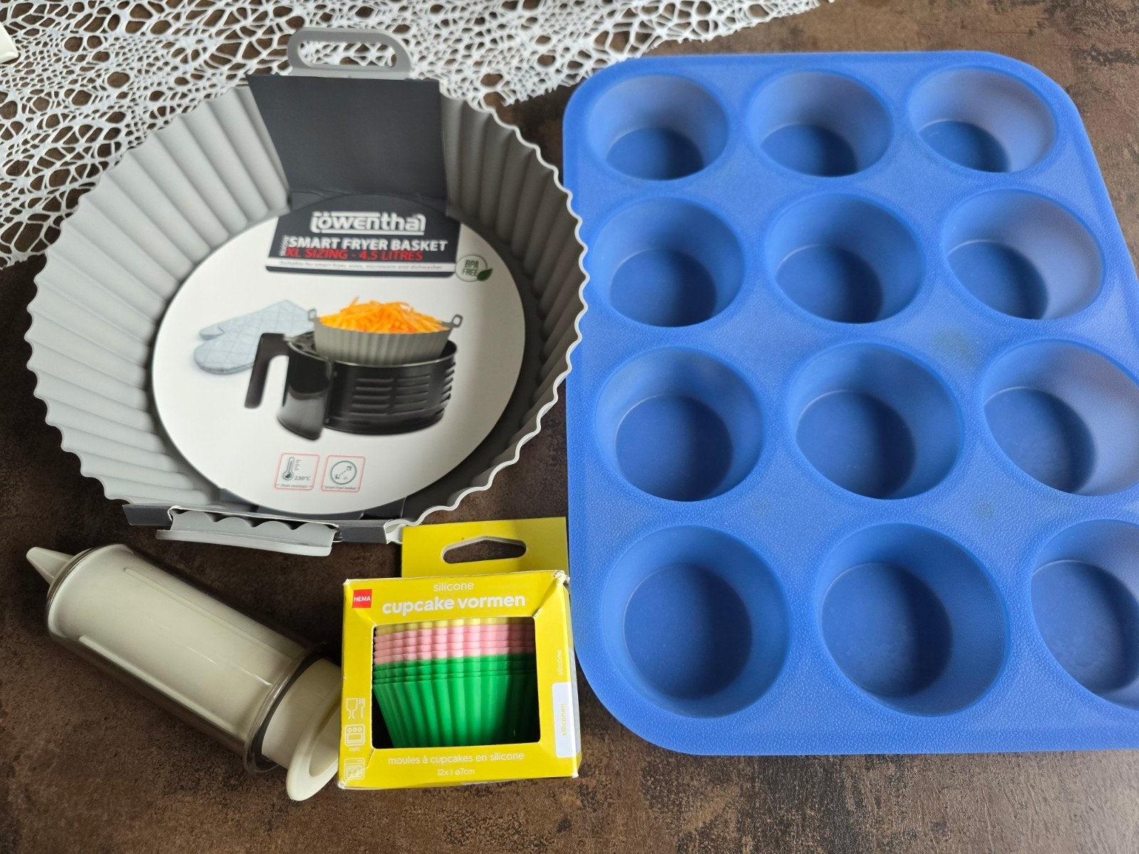 Complete 4-delige bak- & keukenset met nieuwe Airfryer baske, Huis en Inrichting, Ophalen of Verzenden
