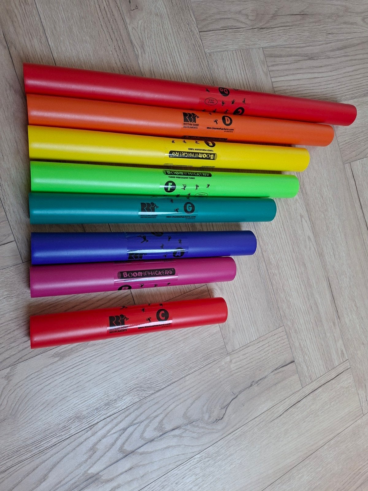 Boomwhackers set - gestemde percussiebuizen, Ophalen of Verzenden, Gebruikt, Melodische percussie