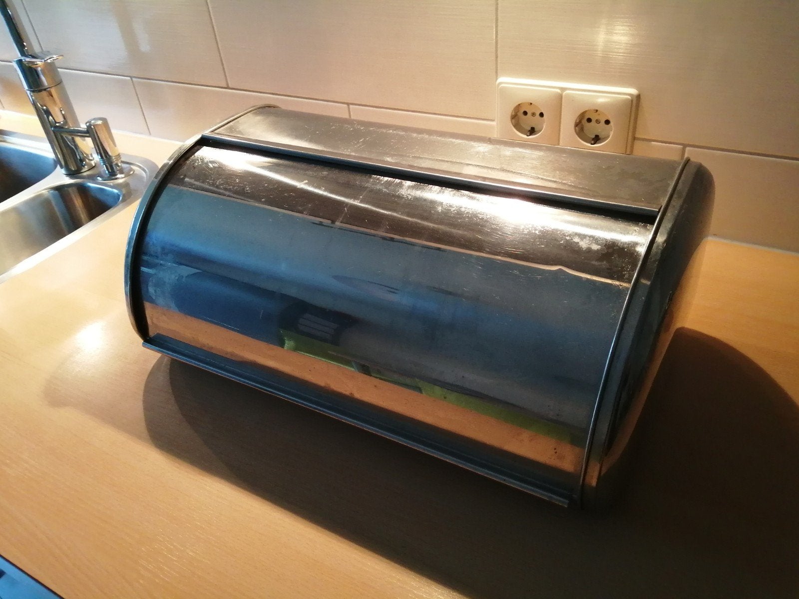 RVS Broodtrommel - Broodbox, Gebruikt, Zilver, Ophalen of Verzenden, Metaal