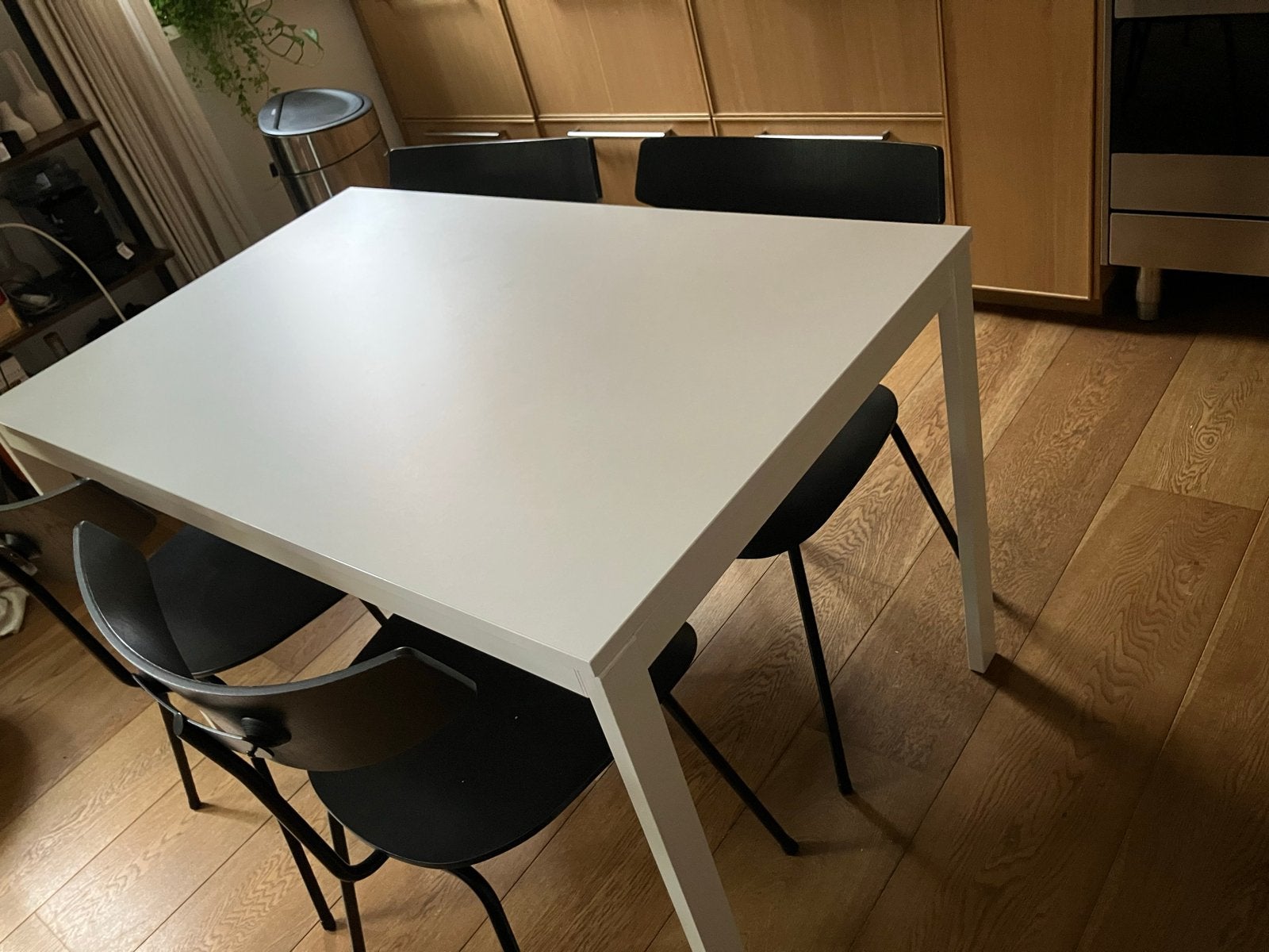 IKEA Bjursta uitschuifbare eettafel wit, Ophalen, Gebruikt, 200 cm of meer, 50 tot 100 cm