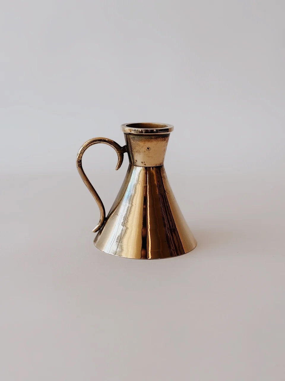 VINTAGE MESSING KANDELAAR | 10,5 CM, Ophalen of Verzenden, Koper of Brons