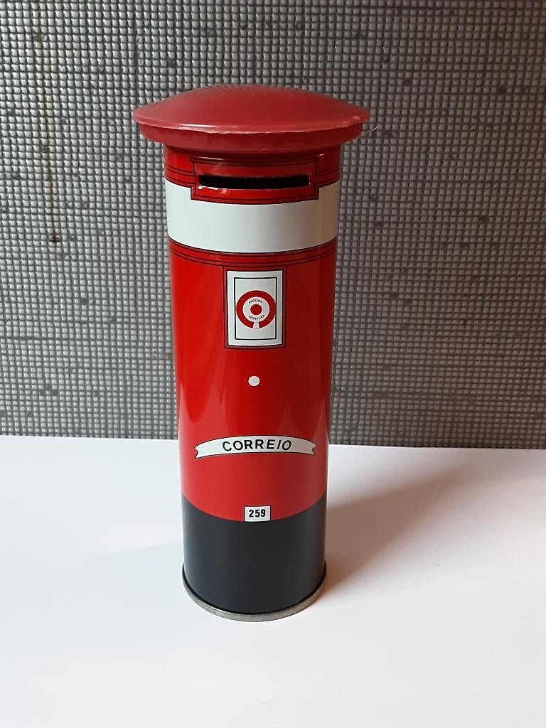 vintage engelse post box spaarpot correiro, Ophalen of Verzenden, Metaal of Blik, Overige thema's
