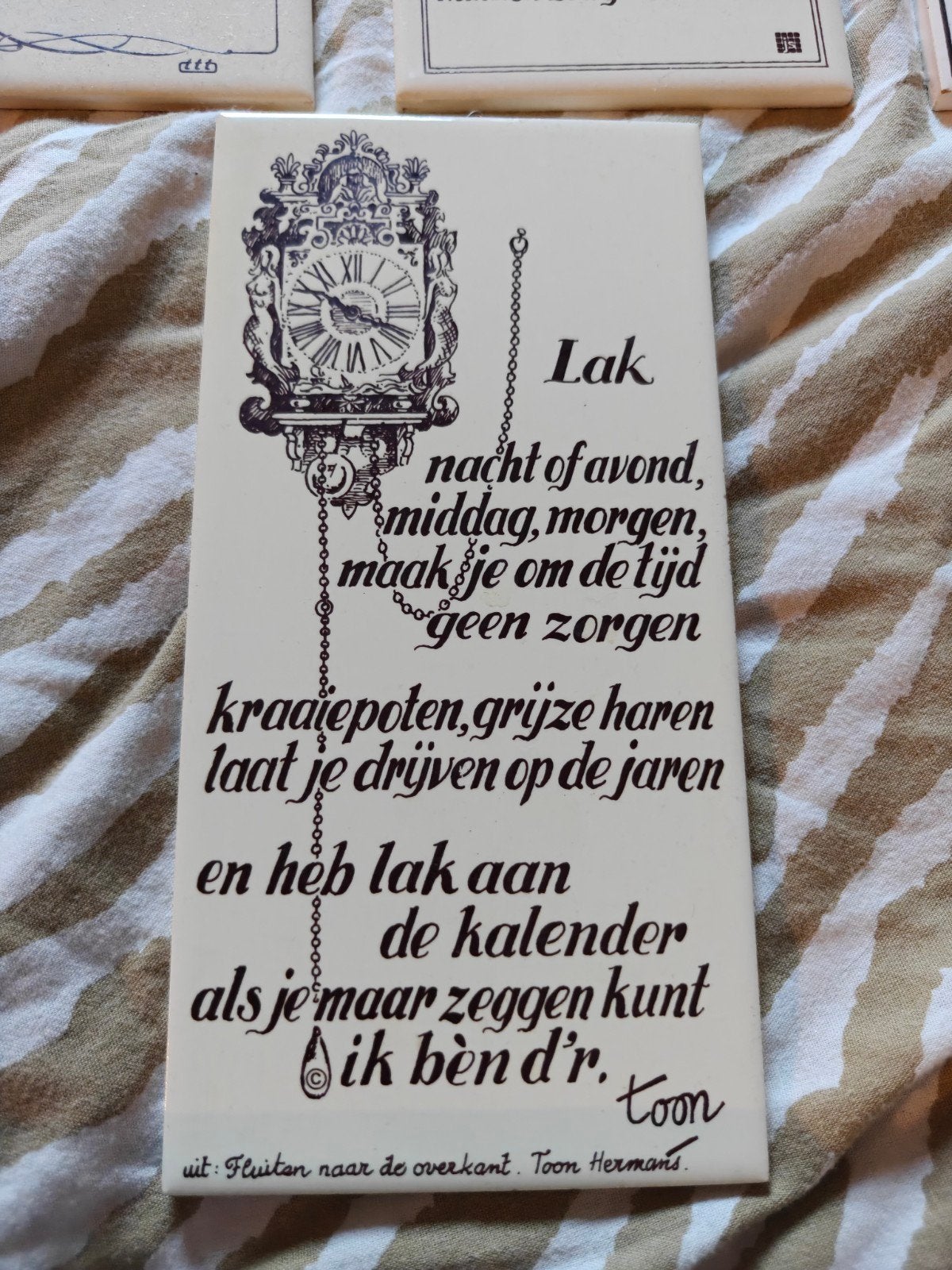 Oud wand tegeltje van Toon hermans, Huis en Inrichting, Ophalen
