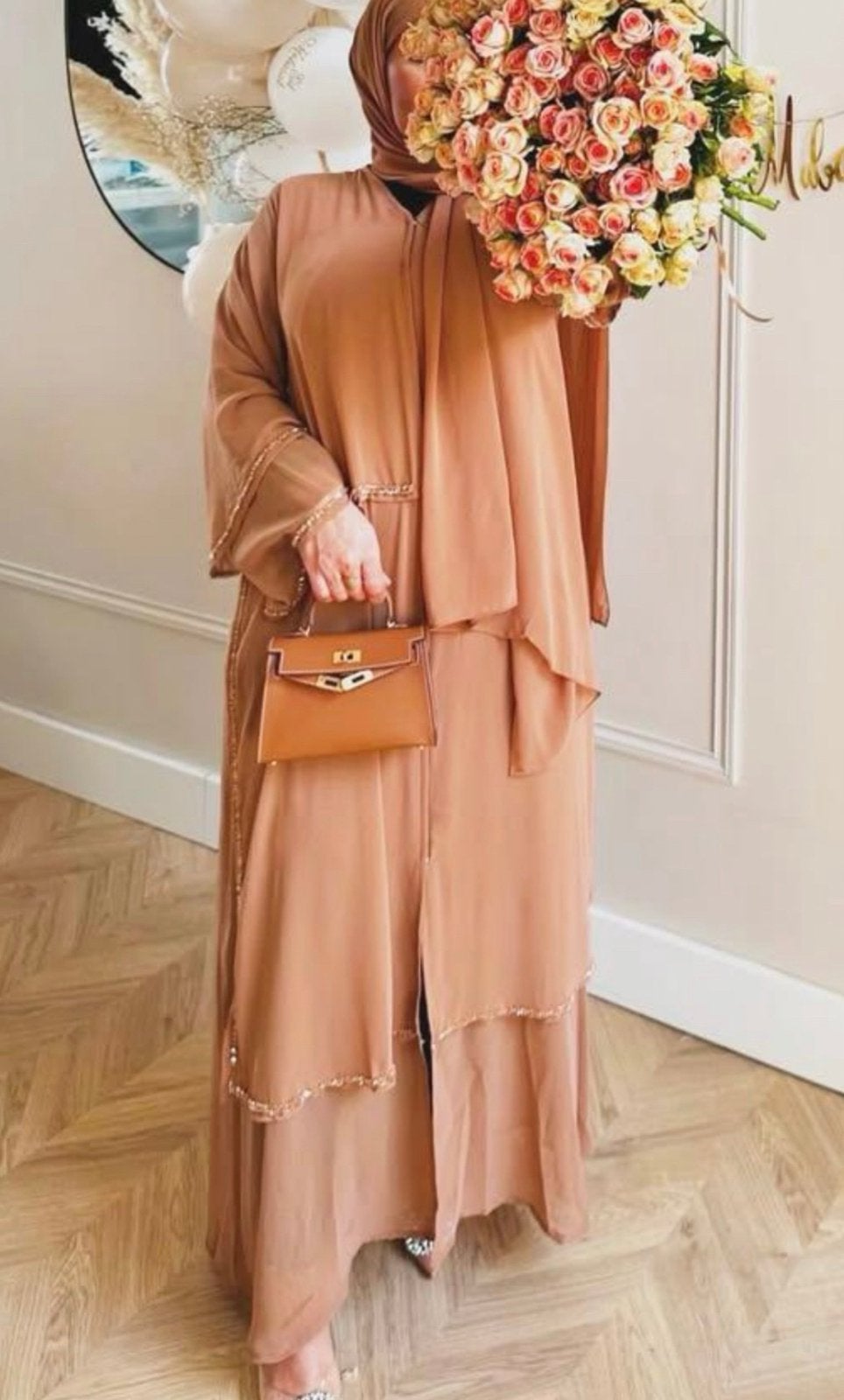 Luxe kaftan caftan maat l/xl nieuw incl sjaaltje, Overige typen, Zwart, Maat 46/48 (XL) of groter, Nieuw