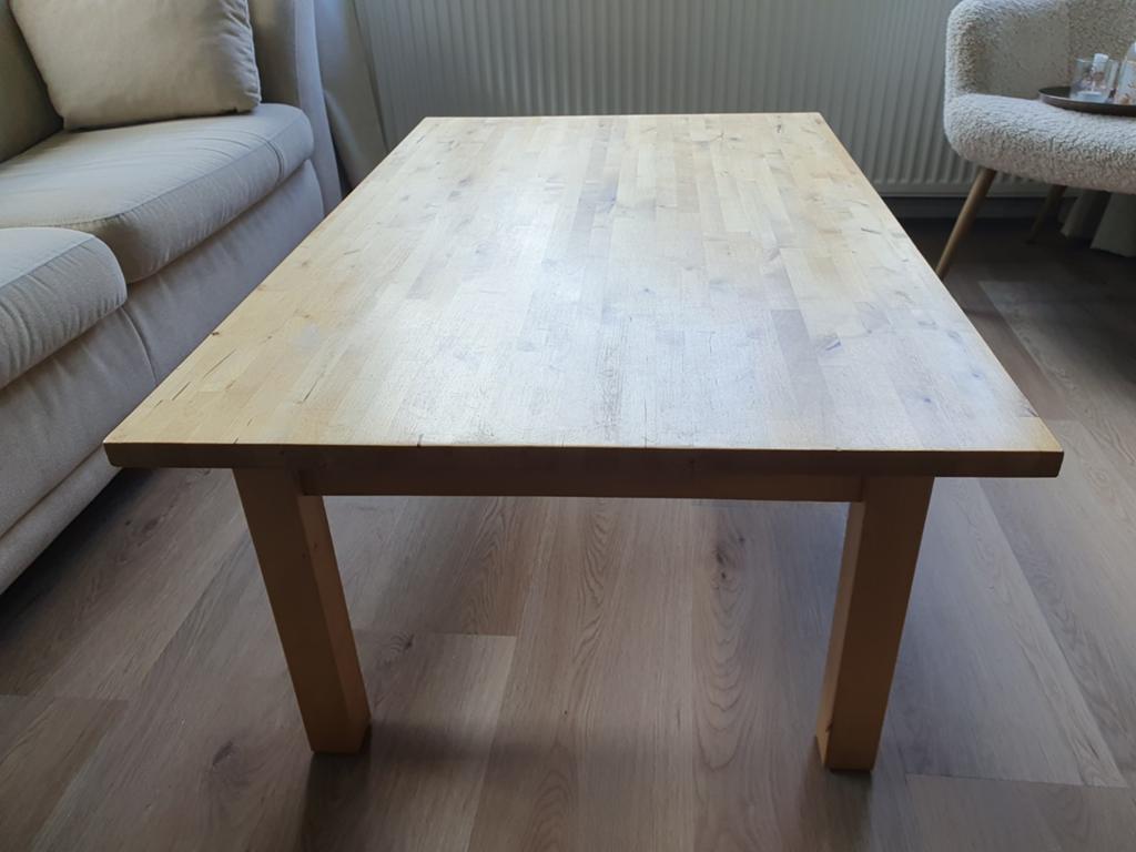 Houten salontafel - 118x75x45 cm, Huis en Inrichting, Tafels | Salontafels, Ophalen, Gebruikt, 100 tot 150 cm, 50 tot 100 cm