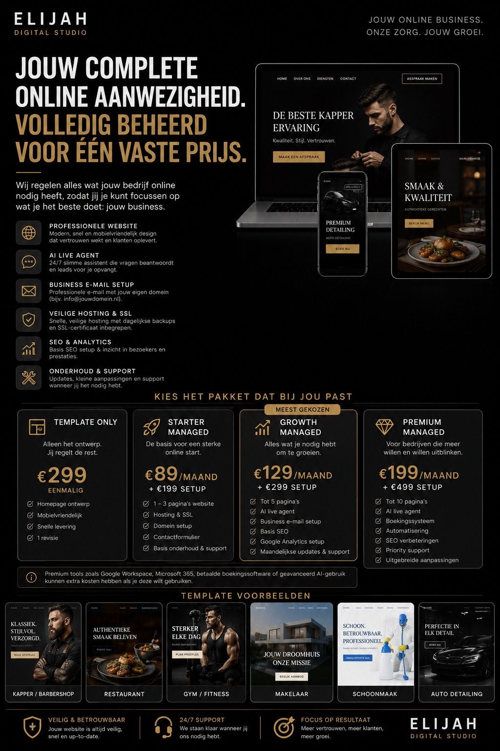 Professionele website laten maken + hosting vanaf €89/maand