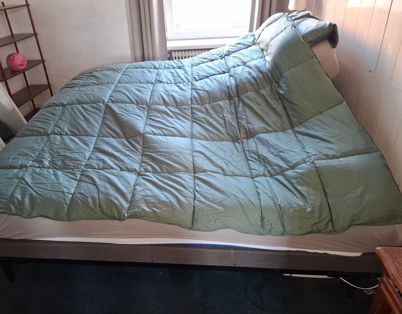 Swiss Sense tweepersoonsbed met verstelbare lattenbodems, Ophalen, Bruin, 210 cm, Tweepersoons